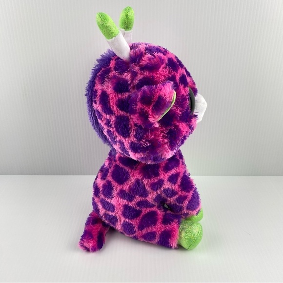 Beanie Boo Gilbert Giraffe 10 inch Plush 2017 Pink Purple Large - Picture 4 of 10